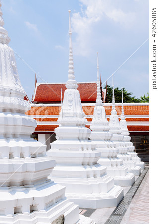 White stupa pagodas of Wat Ratchaorotsaram Bangkok 42605085