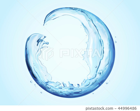 Round sphere made of flowing liquid 44996486