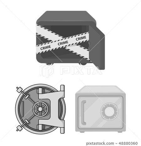 Vector illustration of  and safe logo. Collection of  and cash stock symbol for web. 48880360