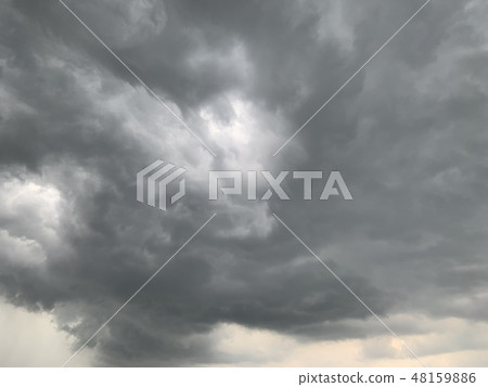 Dark cloud in the sky, dramatic cloud as the storm 48159886