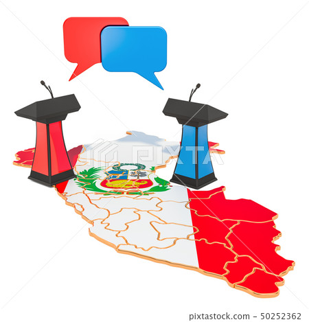 Peruvian Debate concept, 3D rendering 50252362