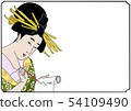 Ukiyo-e style arrangement illustration Kabuki style Oiran character without 54109490