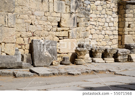 The building of Church of St Nicholas in Turkey, Demre. Walls, antique columns 55071568