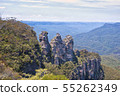 The Three Sisters rock formation in the Blue 55262349