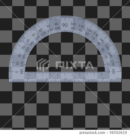 Plastic circular protractor with a ruler in metric 56502619