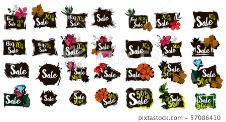 Vector sale tag with discount label. Promotion coupon retail collection banner. 57086410