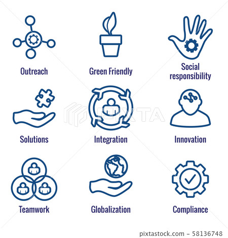 Core Values Outline / Line Icon Conveying 58136748