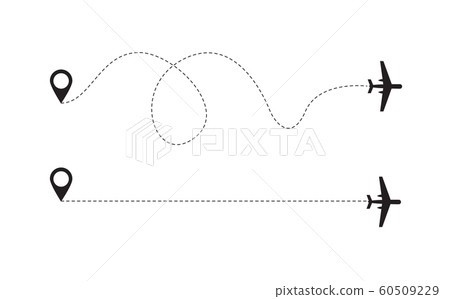 Planes icons with trajectories line and route mark vector illustration isolated. 60509229