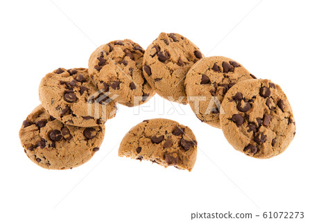 Chocolate chip cookies isolated on white 61072273