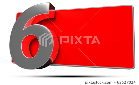 3D illustration Numbers 6 stainless isolated on a 62527024