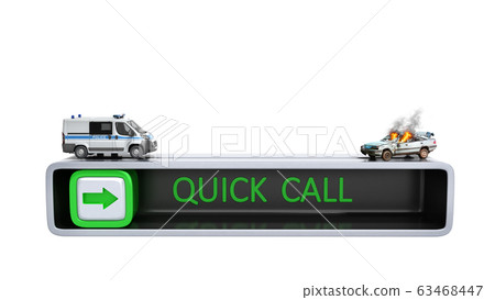 concept of quick call of police 3d render on white 63468447