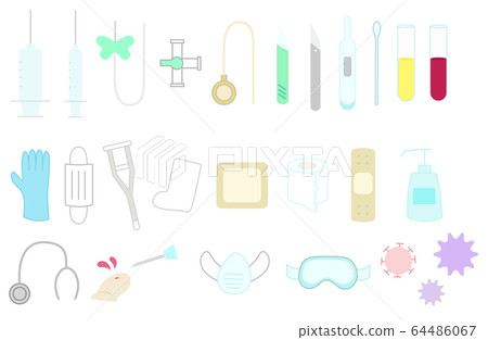 Illustration set of medical equipment 64486067