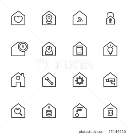 home setting control interface simple thin line 65144610