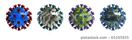 Stylized medical illustration of a virus infection 65205935