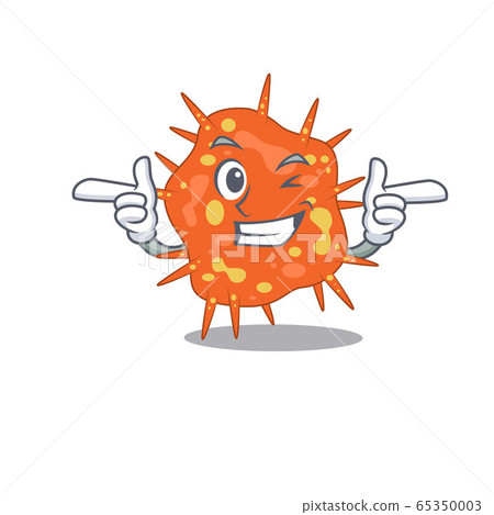 Cartoon design concept of burkholderia mallei with funny wink eye 65350003