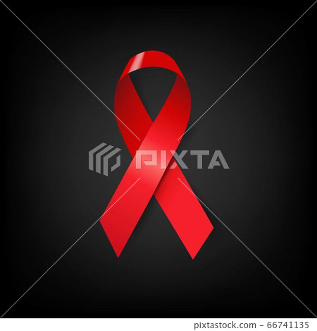 Aids Day Symbol Red Ribbon Black Poster 66741135