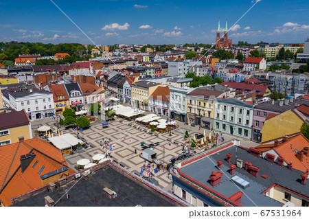 Rybnik. Poland. Aerial view of main square  67531964