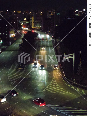 Night view of the intersection of Sannomaru 1-chome, Naka-ku, Nagoya, as seen from KKR Hotel Nagoya 67269505