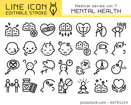 Line Icon Medical Series Vol.7心理健康 68765224