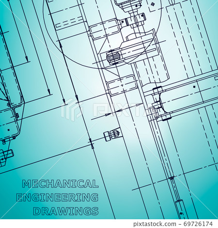 Backgrounds of engineering subjects. Technical illustration. Mechanical engineering 69726174