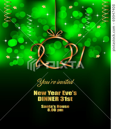 2021 Happy New Year background for your seasonal invitations, festive posters, greetings cards. 69947408