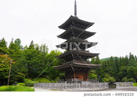 Summer five-storied pagoda, Sendai City, Miyagi Prefecture Definition Mountain / Japanese five stories pagoda 69958320