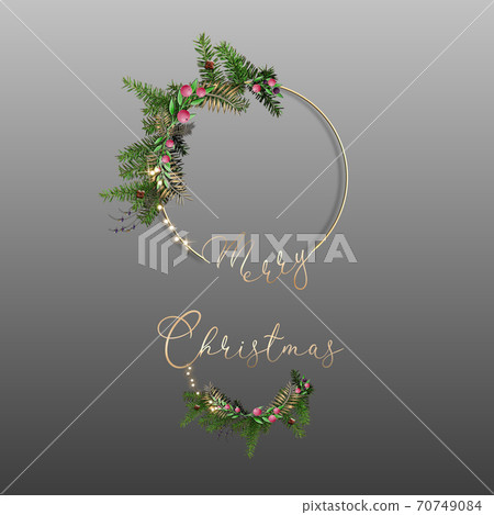 Chritmas wreath for greetings cards 70749084