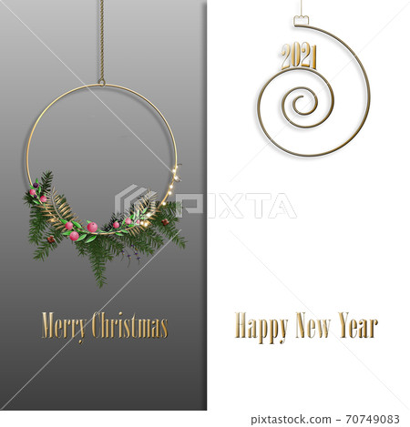 Merry Christmas and Happy New Year 2021 background 70749083