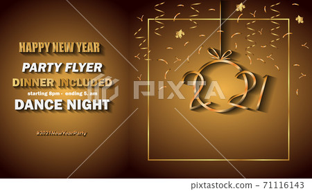 2021 Happy New Year background for your seasonal invitations, festive posters, greetings cards. 71116143