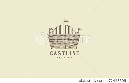 vintage line building castle wall logo vector icon illustration design 72427806