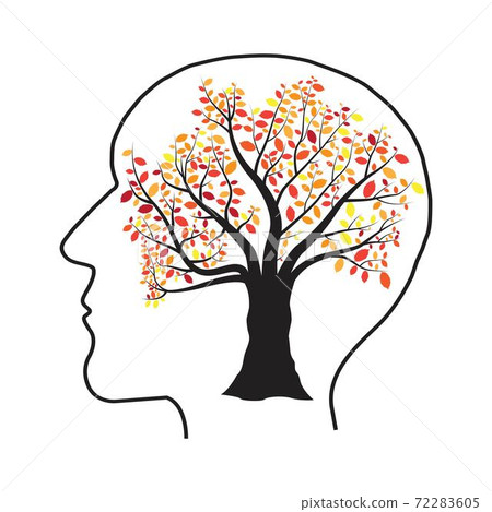 Human head tree vector illustration isolated on white background 72283605