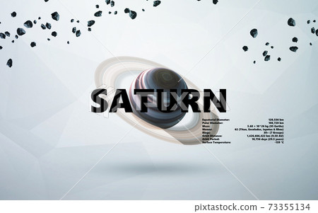 Saturn. Minimalistic style set 73355134