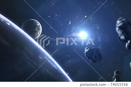 Planets in deep space, supernova science fiction wallpaper, birth of star. Elements of this image furnished by NASA 74055556