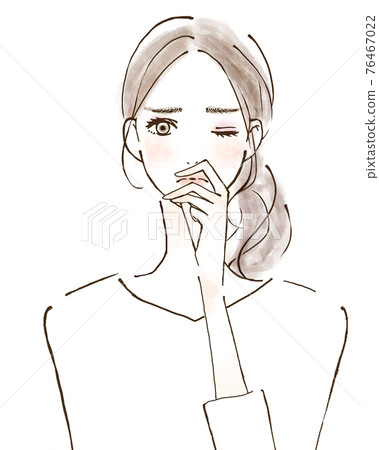 Rhinitis, cold, scent trouble, illustration of a young woman 76467022