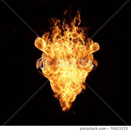 Fire flames isolated on black background 76925370