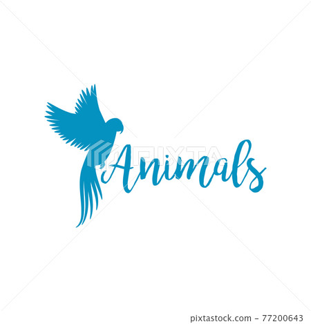 Animals logo template with flying bird 77200643