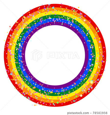 Flag LGBT icon, round frame with confetti. Template design, vector illustration. Love wins. LGBT symbol in rainbow colors. Gay pride collection 78581938