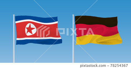 Flags of Germany and North Korea 78254367