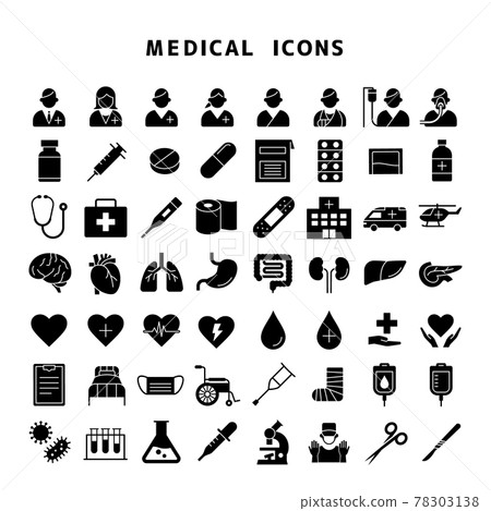 Medical icon set silhouette 78303138