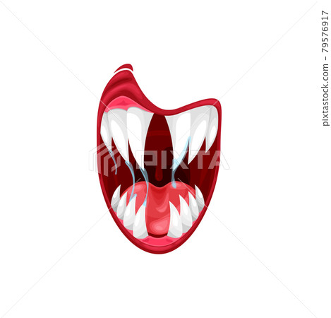 Monster mouth vector icon, creepy yell alien jaws 79576917