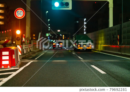 Shuto Expressway Junction Afternoon Midnight Night Tokyo Parking Area Speed Road Street Lights Running 79692281