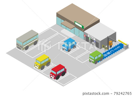 Service area with isometric smart interchange 79242765