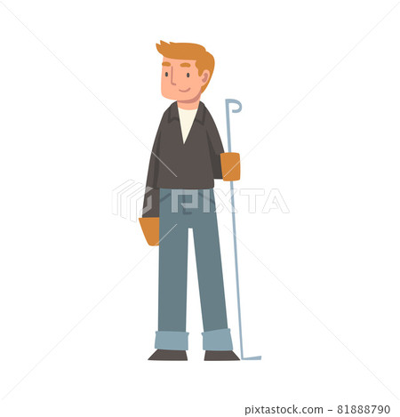 Handyman or Fixer as Skilled Man Engaged in Home Repair Work Vector Illustration 81888790