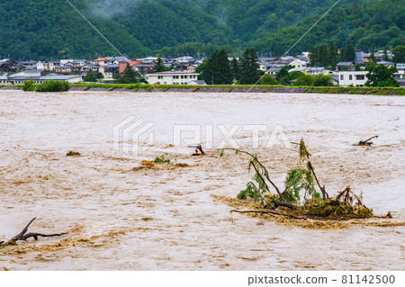 River that was flooded by heavy rain 81142500