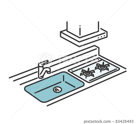 Image illustration material of system kitchen / kitchen 83426493