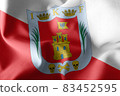 3D illustration flag of Tlaxcala is a region of Mexico 83452595