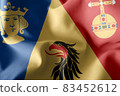 3D illustration flag of Stockholm is a region of Sweden 83452612