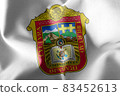 3D illustration flag of State of Mexico is a region of Mexico 83452613