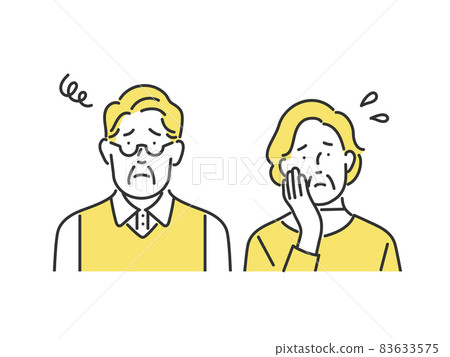 Image illustration material of elderly couple in trouble 83633575