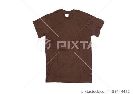 Brown T-shirt blank white background 85444422